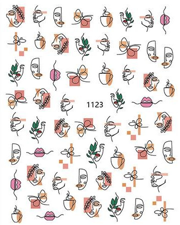 CALCOMANIA DE UÑAS CON DISEÑO DE CARAS