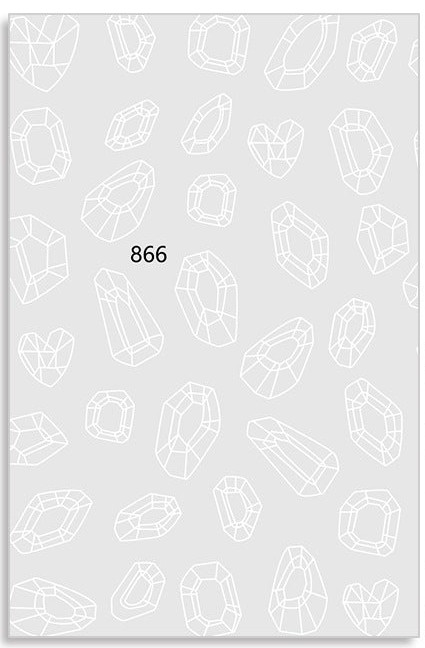 CALCOMANIA PARA UÑAS CON DISEÑO DE DIAMENTES