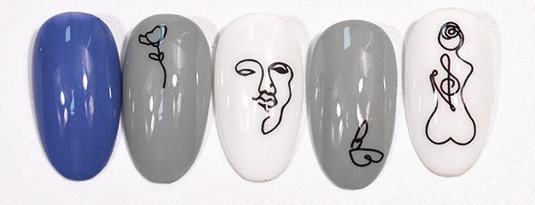 CALCOMANIA DE UÑAS CON DISEÑO DE CARA Y CUERPO