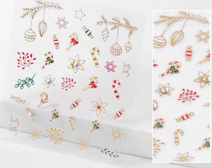 CALCOMANIA PARA LAS UÑAS CON DISEÑOS DE NAVIDAD