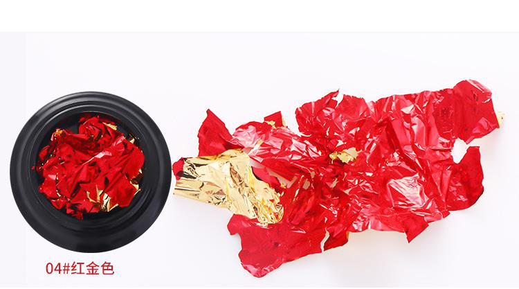 FOIL PARA LAS UÑAS DE COLOR ROJO Y ORO