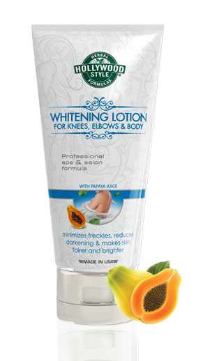 HOLLYWOOD STYLES FORMULAS WHITENING LOTION FOR KNEES ELBOWS AND BODY MINIMIZES TRECKLES, REDUCES DARKENING & MAKES SKIN FAIRER AND BRIGHTER 150 ML