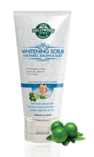HOLLYWOOD STYLE FORMULAS WHITENING SCRUB FOR KNEES ELBOWS AND BODY REMOVES DEAD SKIN LIGHTENS DARK  PATCHES ON KNEES, ELBOWS & FEET 150 ML