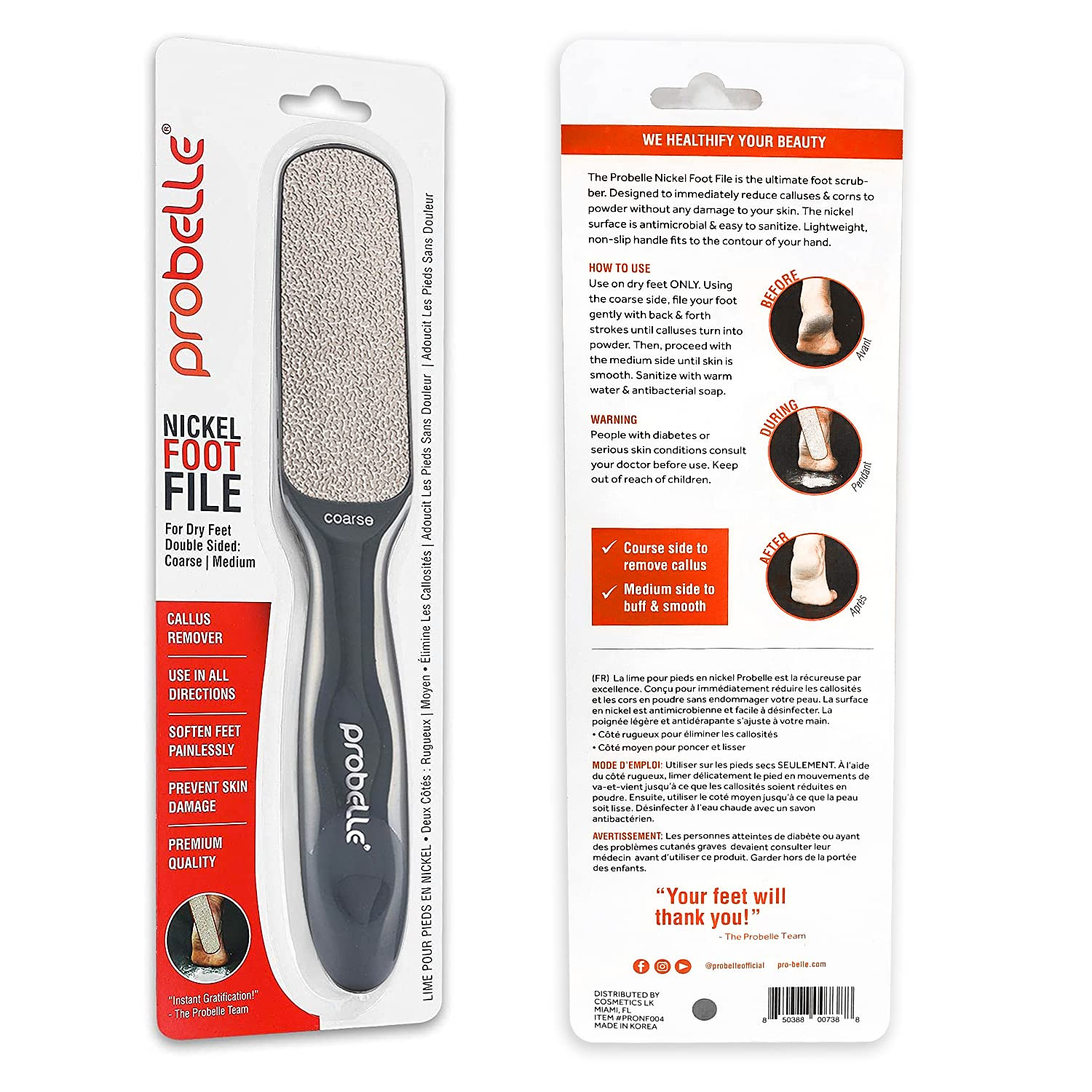 PROBELLE REMOVEDOR DE CALLOS PARA PEDICURA
