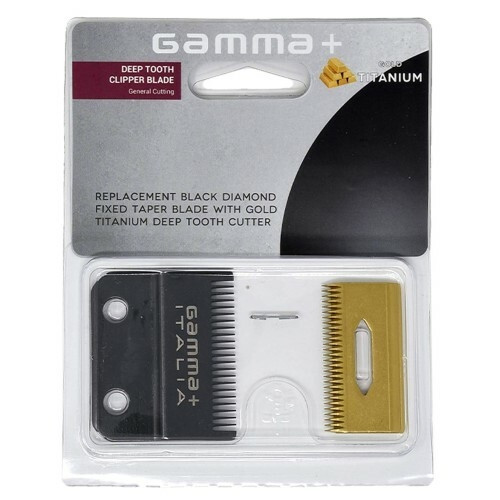 GAMMA+ CUCHILLA BLACK DIAMOND FAPER WITH GOLD TITANIUM CUTTER - DEEP TOOTH #GPCRBTS