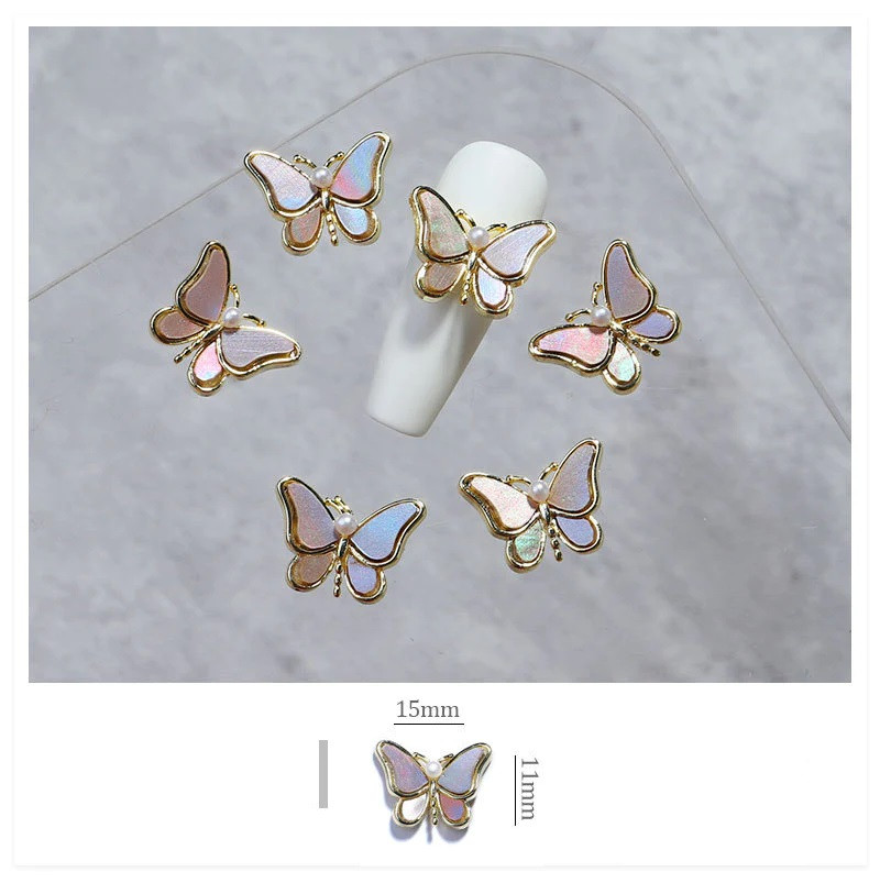 MARIPOSAS 3D PARA UÑAS EN COLOR ROSE GOLD
