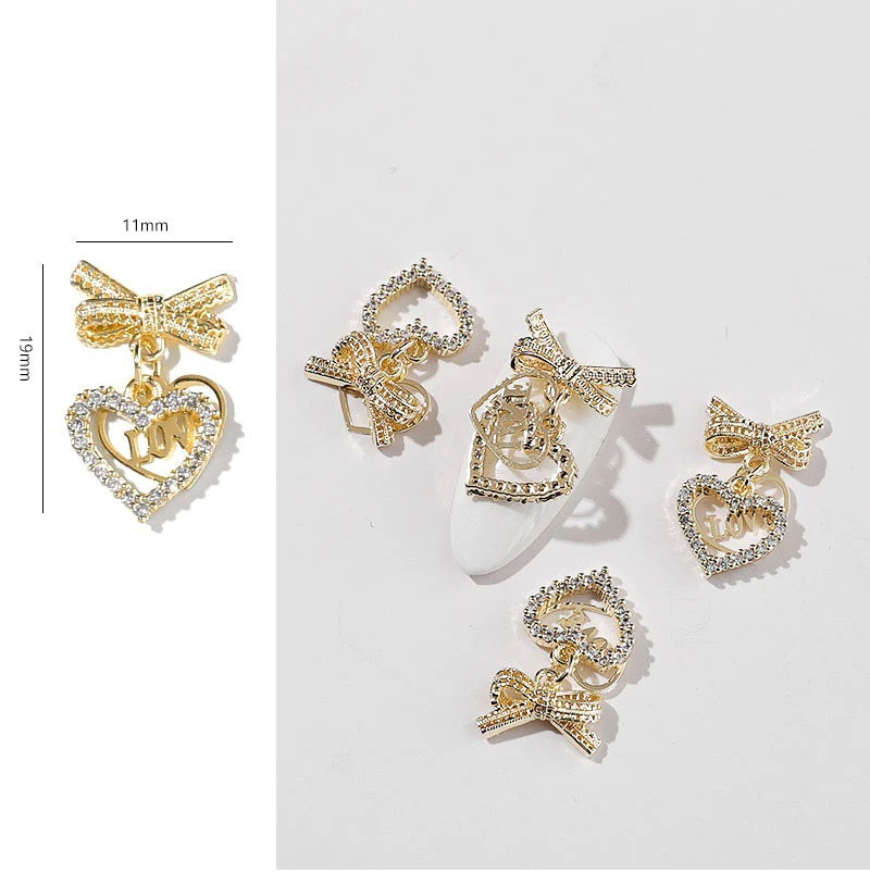 CORZONES EN 3D CON DIAMANTES PARA LAS UÑAS