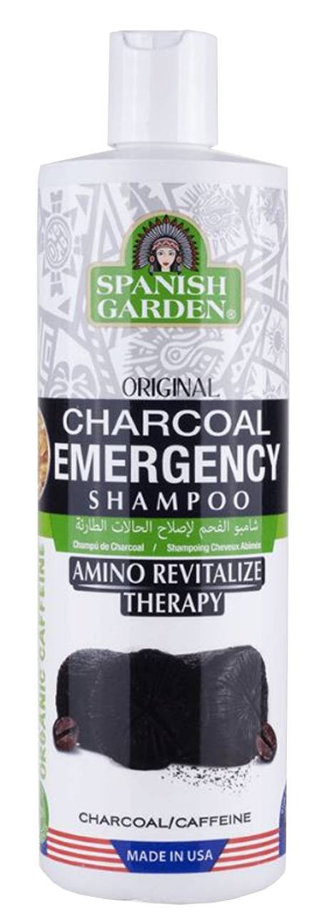 SPANISH GARDEN CHARCOAL EMERGENCY SHAMPOO 16OZ