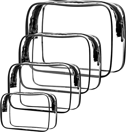 CARTERA DE COSMETICO CLEAR SET 4