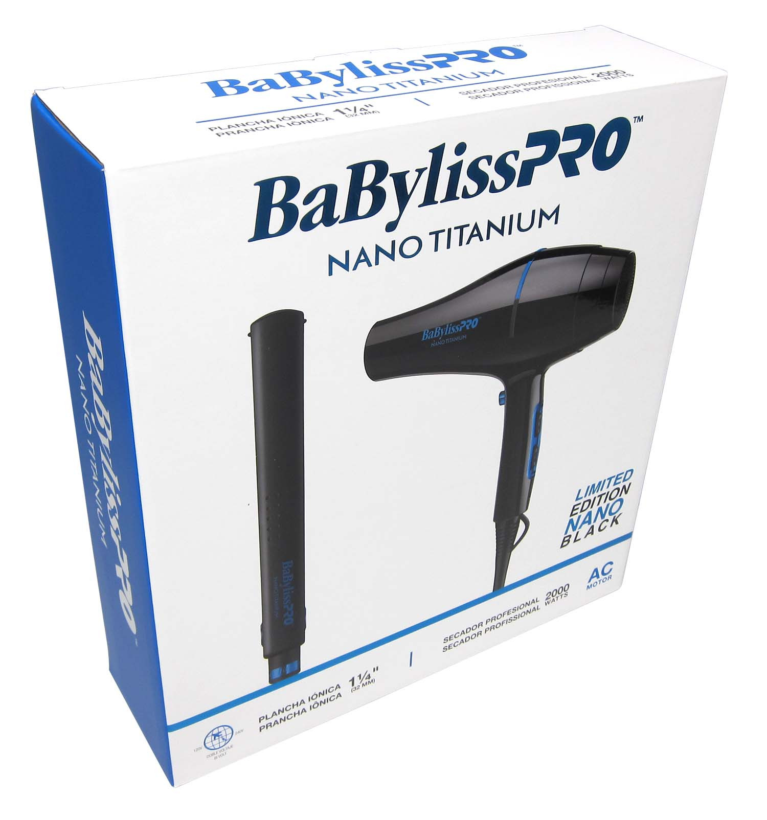 BABYLISS PRO PREPACK BLOWER + PLANCHA NANO TITANIUM 1 1/4