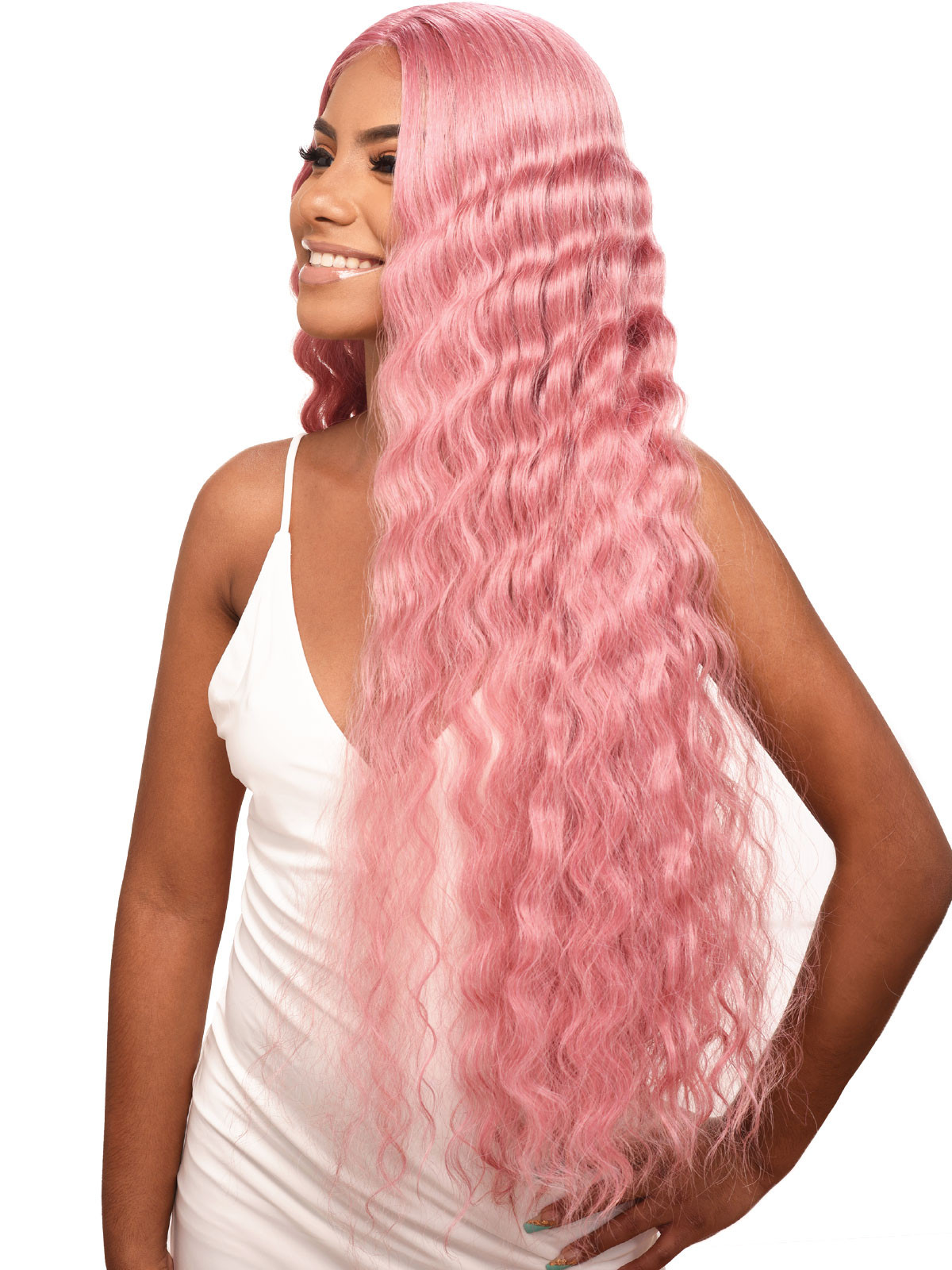 PELUCA DESTINY ROSE DEEP 31" BLUSH PINK