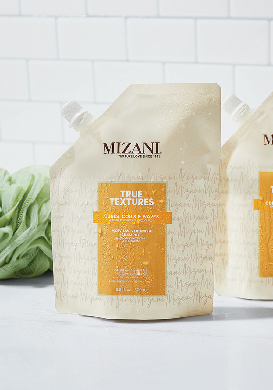 MIZANI TRUE TEXTURES MOISTURE REPLENISH SHAMPOO, MOISTURES & DEFINES CURLS FOR CURLY HAIR 16.9 OZ