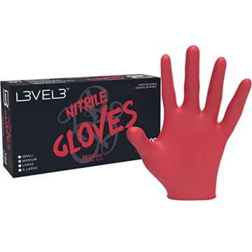 LEVEL3 NITRILE GLOVES RED-ISH X-LARGE
PK100