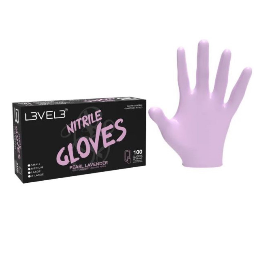 LEVEL3 NITRILE GLOVES PEARL-LAVENDER XL PK100
