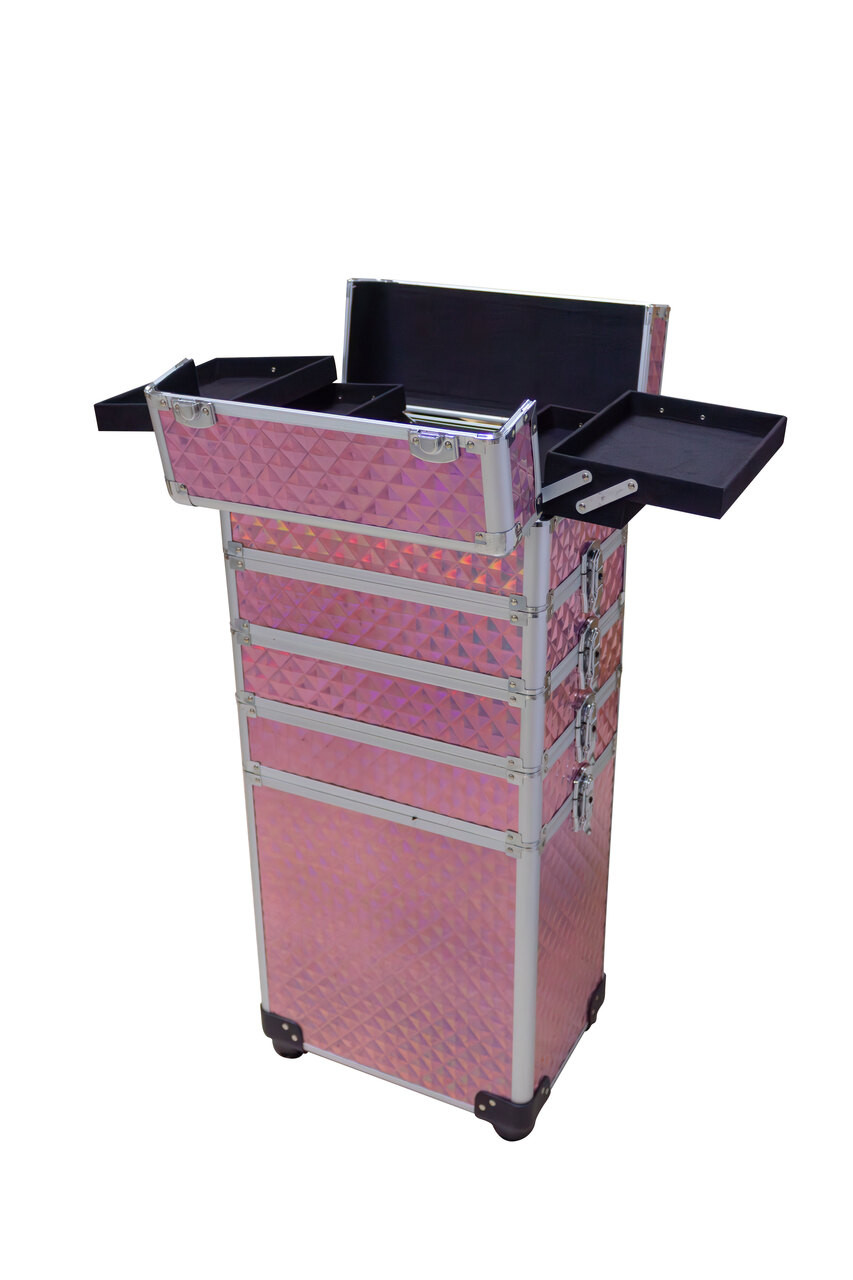 MALETA MAKEUP PINK C/RUEDA 5P