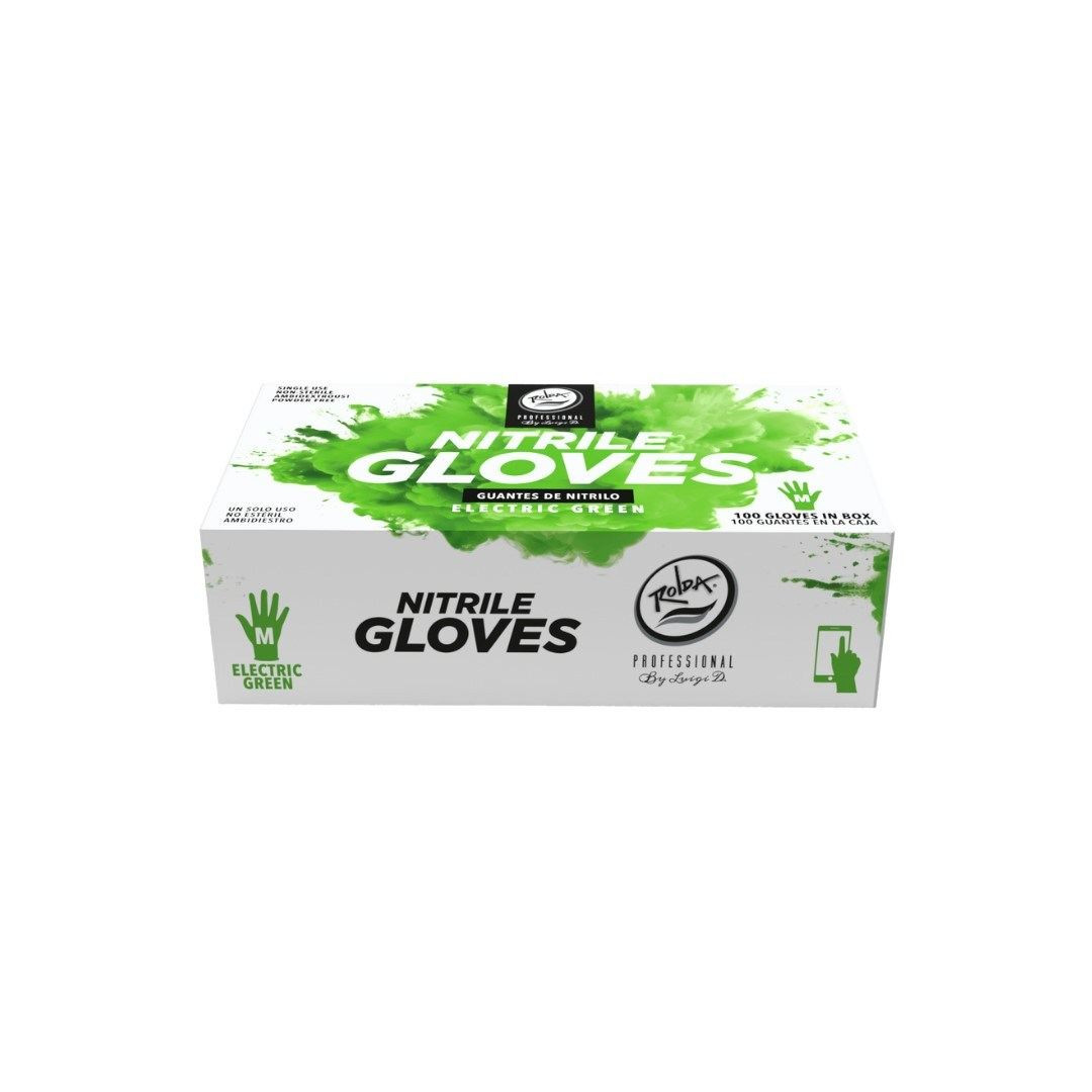 ROLDA NITRILE GLOVES ELECTRIC GREEN MEDIUM