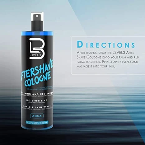LEVEL3 AFTERSHAVE COLOGNE AQUA 400ML