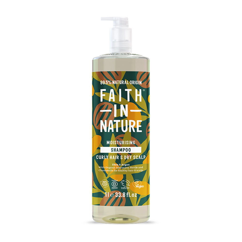 FAITH IN NATURE MOISTURISING FOR CURLY HAIR & DRY SCALP SHAMPOO SHEA & ARGAN 1000ML