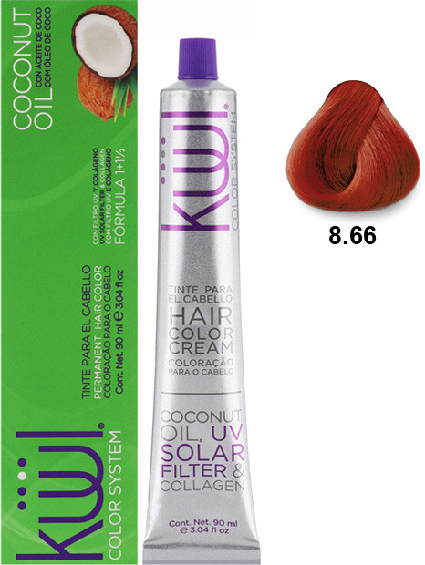 TINTE KUUL 8.66 RUBIO CLARO ROJO INTENSO 3OZ