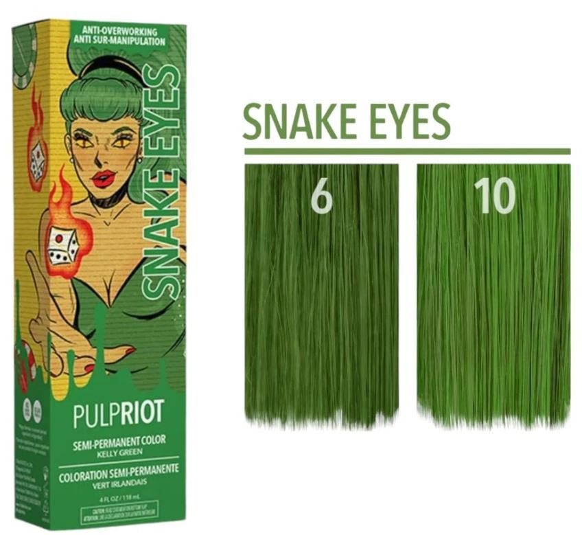 PULPRIOT SEMI-PERMANENT
HAIR COLOR SNAKE EYES 4OZ