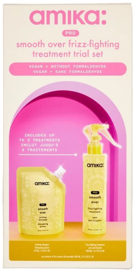 AMIKA PRO SMOOTH OVER FRIZZ FIGHTING TREATMENT SALON ONLY SERVICE TRIAL SET