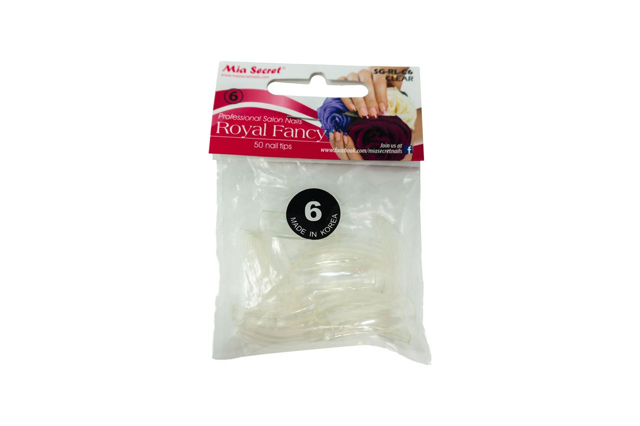 MIA SECRET SALON NAILS ROYAL FANCY 50 TIPS REFILL CLEAR C6