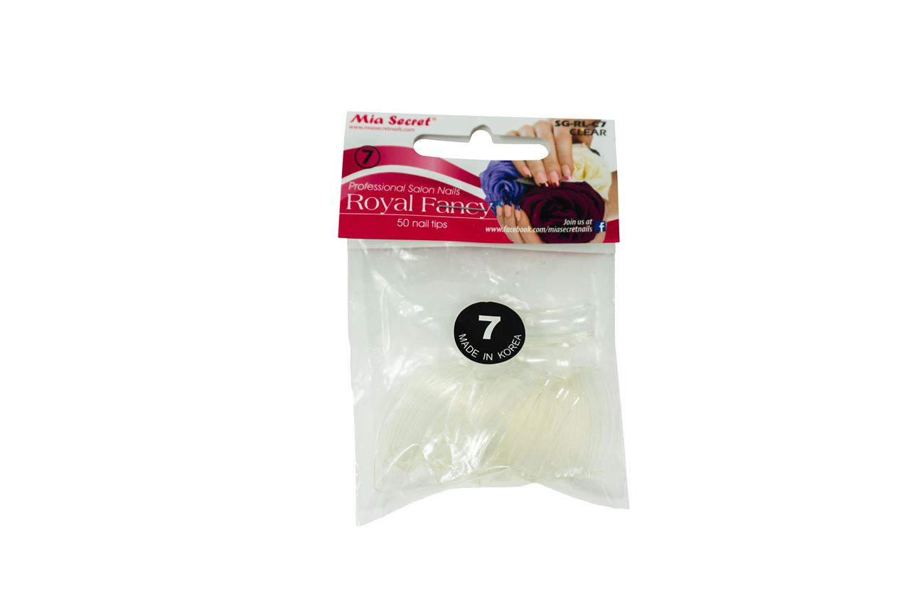 MIA SECRET SALON NAILS ROYAL FANCY 50 TIPS REFILL CLEAR C7
