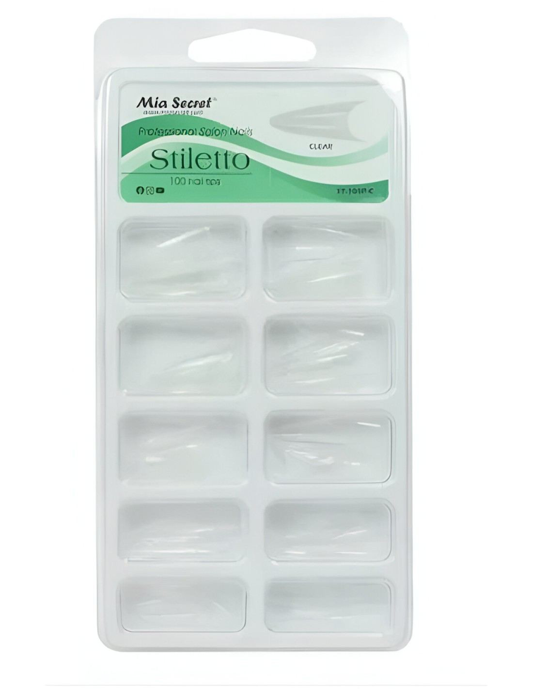 MIA SECRET STILETTO PROFESIONAL SALON UÑAS CLEAR (ST-100PC)