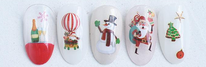 CALCOMANIA PARA LAS UÑAS CON DISEÑO DE NAVIDAD