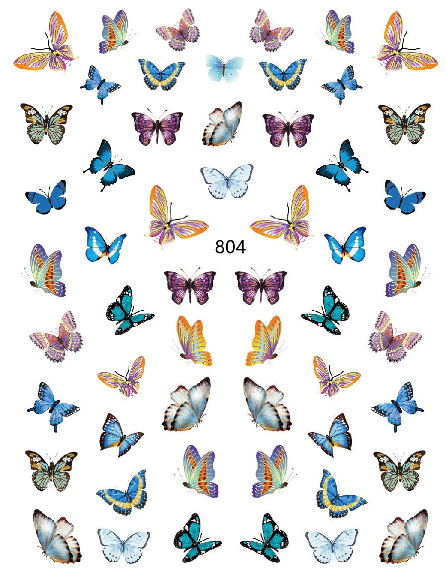 CALCOMANIA PARA LAS UÑAS CON DISEÑO DE MARIPOSA