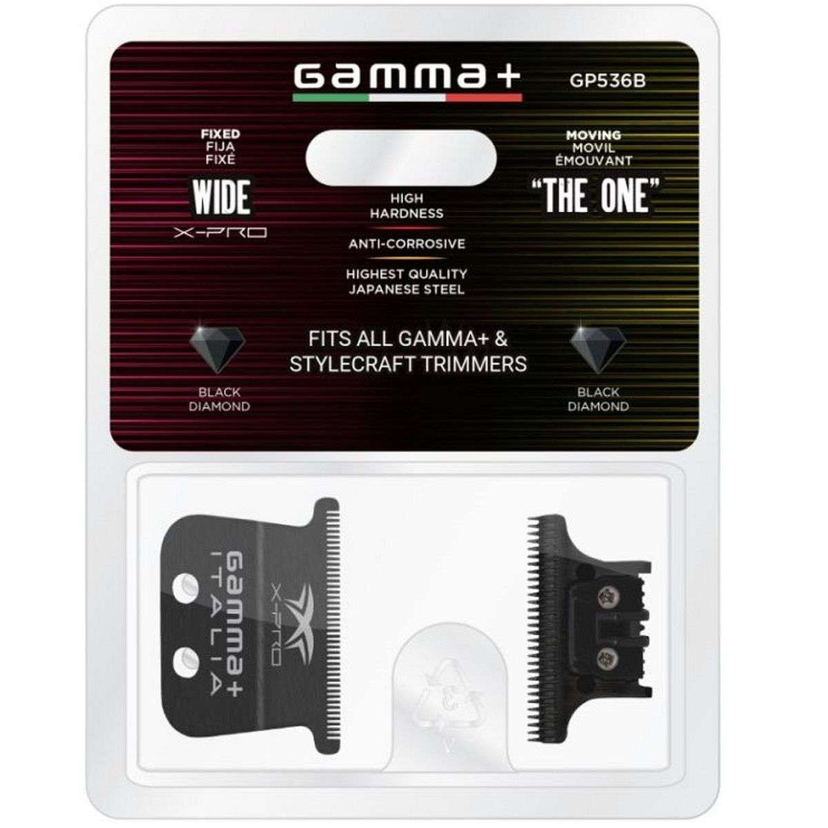 GAMMA REPLACEMENT BLADE SET BLACK TRIMMER