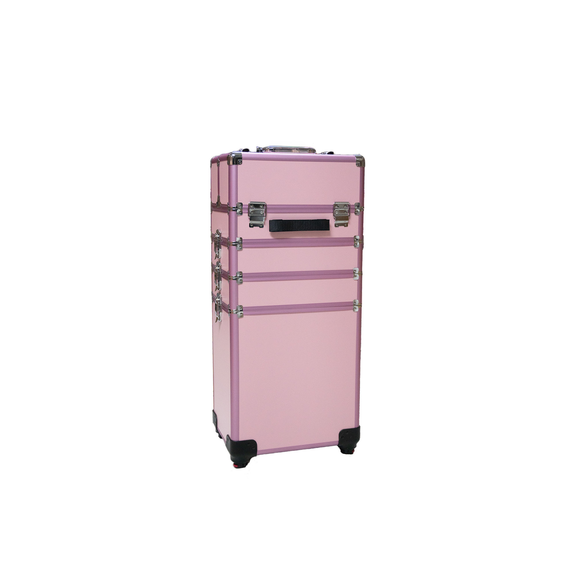 MALETA MAKEUP ROSE GOLD C/RUEDA 5 PIEZA