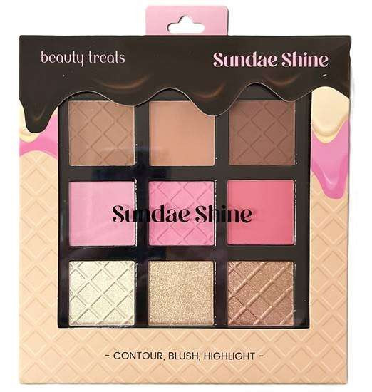 BEAUTY TREATS SUNDAE SHINE CONTOUR,BLUSH & HIGHLIGHT 9 COLOR  PALETTE