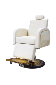 SILLA BARBERIA RECLINABLE CREMA & GOLD