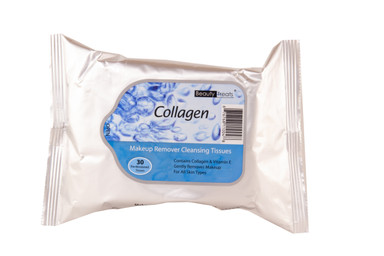 MAKE UP REMOVER CLEANING TISSUES COLLAGEN PK/30 7 OZ
