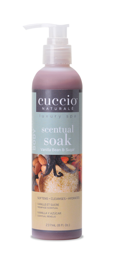 CUCCIO NATURALLE LUXURY SPA SENTUAL SOAK VANILLA BEAN & SUGAR SOFTENS CLEANSES HYDRATES 8 FL OZ