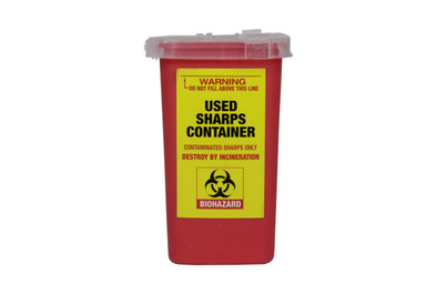 BIOHAZARD USED SHARPS CONTAINER