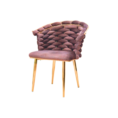SILLA DE ESPERA EN TELA TRENZADA COLOR ROSA #H346