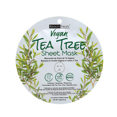 BEAUTY TREATS VEGAN TEA TREE FACE MASK SOBRE