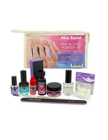MIA SECRET KIT PÓWDER ACRÍLICO ROSADO 5 PCS