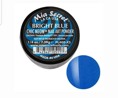 MIA SECRET BRIGT BLUE CHIC NEON NAIL ART POWDER 1/4 OZ