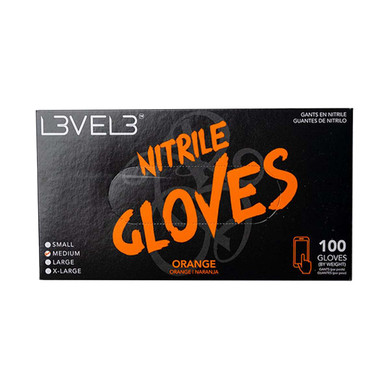 LEVEL3 NITRILE GLOVES ORANGE MEDIUM PK100