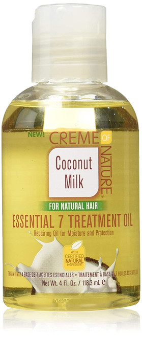 CREME OF NATURE COCONUT MILK FOR NATURAL HAIR ESSENTIAL 7 TREATMENT OIL 4 FL OZ