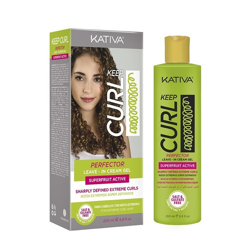 KATIVA KEEP CURL PERFECTOR LEAVE-IN CREAM GEL SUPERFRUIT ACTIVE 6.8 OZ KATIVA KEEP CURL PERFECTOR LEAVE-IN CREAM GEL SUPERFRUIT ACTIVE 6.8 OZ