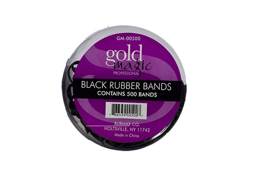 BURMAX GOLD MAGIC PROFESSIONAL BLACK RUBBER BANDS 500 COUNT