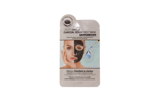 SATIN SMOOTH CHARCOAL SERUM SHEET MASK PURIFYING/PORE REFINING 1 OZ