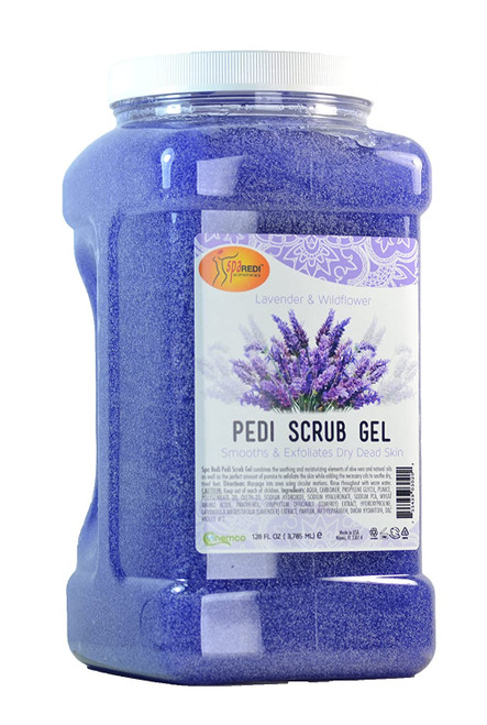 SPA REDI PEDI SCRUB GEL SMOOTHS & EXFOLIATES DRY DEAD SKIN LAVANDA & WILDFLOWER GALON