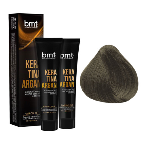 BMT TINTE KERATINA ARGAN 
RUBIO OSCURO CENIZO 6.1