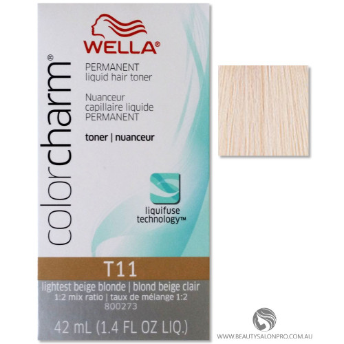 TINTE WELLA COLOR CHARM LIQUID TONER LIGHTEST BEIGE BLONDE #T11 TINTE WELLA COLOR CHARM LIQUID TONER LIGHTEST BEIGE BLONDE #T11