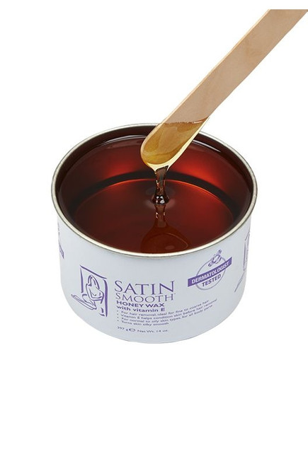 SATIN SMOOTH HONEY WAX WITH VITAMIN E 14 OZ